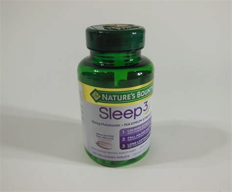Nature's Bounty Sleep3 10mg Melatonin, 120 Tablets Triple Action * DRUG ...