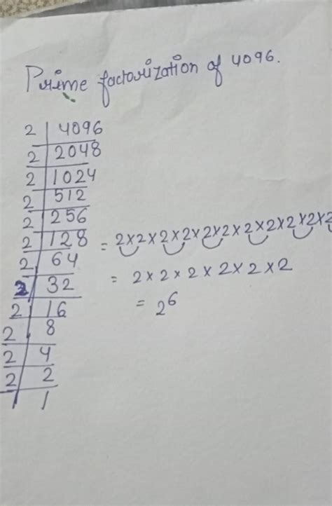 step by step prime factorization of 4096 - Brainly.in