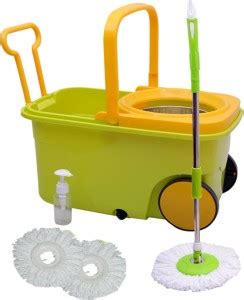 Cherrylite Carryon Steel Spin Green Bucket With Wheels & Extra 2 ...