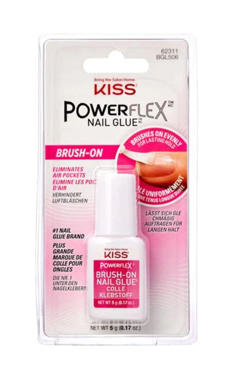 KISS PowerFlex Ultra Hold Brush-On Nail Glue, Net Wt. 5g (0.17 oz ...