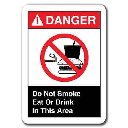Signmission -Do Not Smoke Eat Or Drink In This Area 7inx10in Safety ...