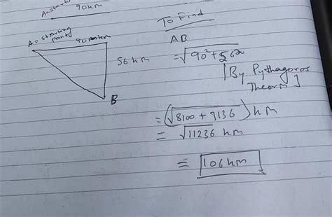 .A man travels 90 km due East and then 56 km due South. How far is he ...
