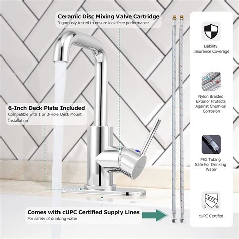 Buy PARLOS Single Handle Wet Bar Faucet Swivel One Hole Kitchen Prep ...