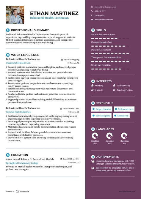 10+ Behavioral Health Technician Resume Samples & Templates for 2025