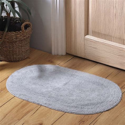 ESQ Living Mari Oval Loop-Tufted Bathmat - Pebble Grey | Modern Quests