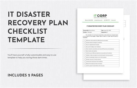Image result for Disaster Recovery Plan Checklist Template