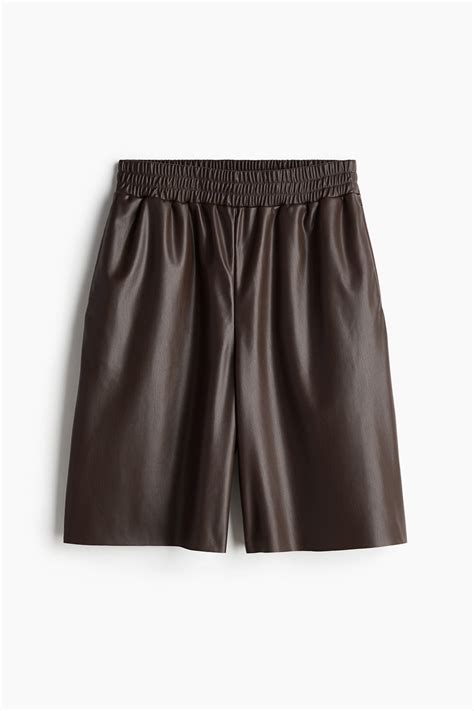 Coated Bermuda Shorts - Dark brown - Ladies | H&M US