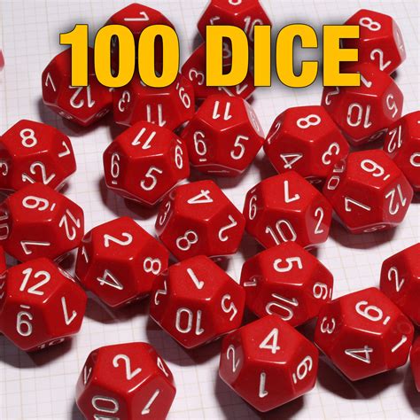 12-Sided Opaque Dice (d12) - Red - Dice Game Depot