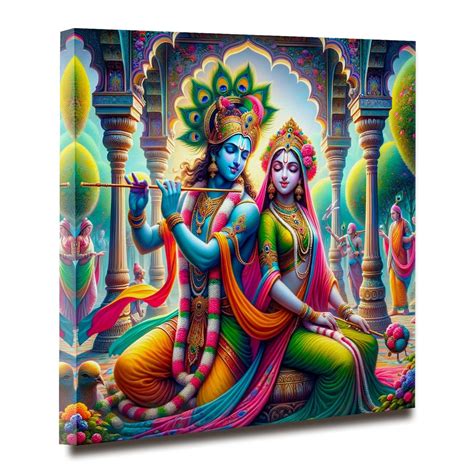 Radha Krishna Wall Art Canvas Paintings | Divine Love and Serenity ...