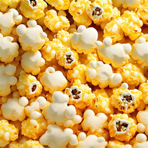 Premium Photo | A texture of yellow and white popcorn that are crunchy
