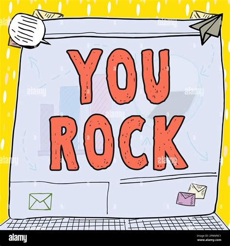 Writing displaying text You Rock, Word Written on slang phrase of ...