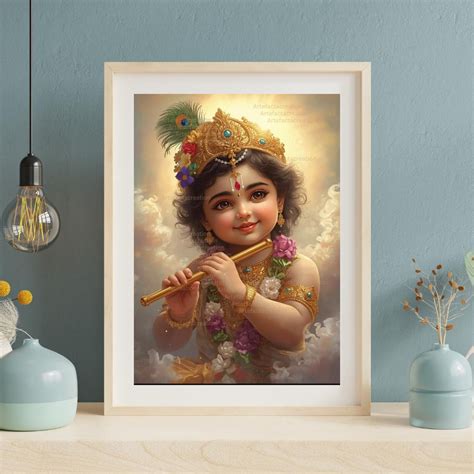 Buy Beautiful Baby Krishna Printable Wall Art Hindu Krishna Wall Decor ...