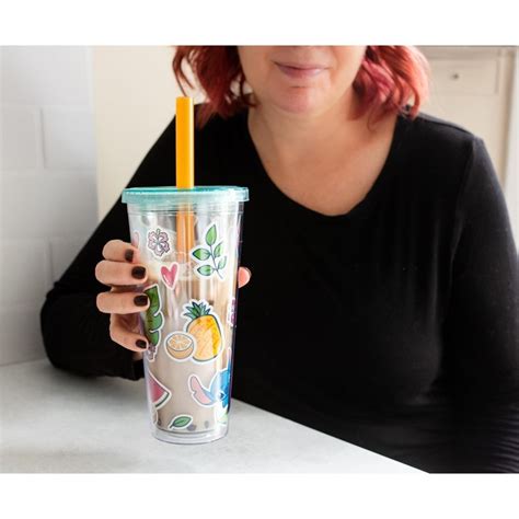 Buy Silver Buffalo Disney Lilo & Stitch Boba Tea Carnival Cup with Lid ...