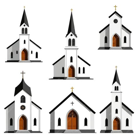 A collection of different types of churches including a church with a ...
