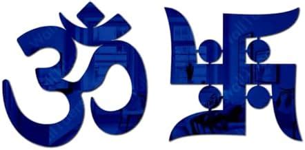 Wall1ders Om Swastik Mirror Wall Stickers (15 cm x 15 cm Each ...