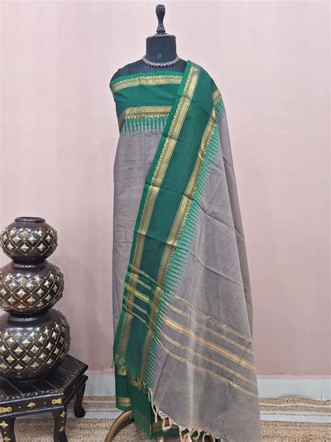 Dark Grey Kanchi Cotton Dress Material – Rangvarsha Sarees
