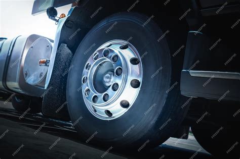 Premium Photo | Front of Semi Truck Wheels Tires Alloy Wheels Rubber ...