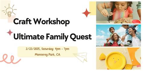 Team Up: Craft Workshop & Ultimate Family Quest, Monterey Park, 22 ...