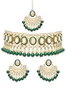 Buy I Jewels 18K Gold Plated Traditional Handcrafted Mirror And Pearl ...