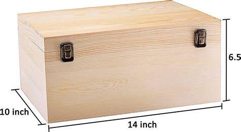 GADGETWIZ DIY Large Wooden Box with Hinged Lid - Unfinished India | Ubuy