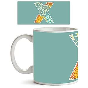 Buy ArtzFolio Floral Letter X | Ceramic Coffee Tea Mug Inside White ...