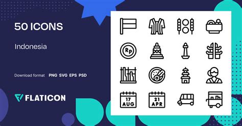 Indonesia Icon Pack | Lineal | 50 .SVG Icons