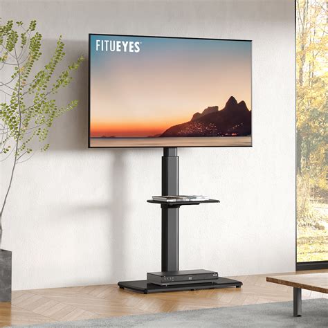 FITUEYES Universal TV Mount Floor Stand Wood Base for 32-70 inch TVs ...