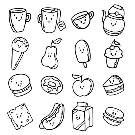 Cute Food Coloring Pages
