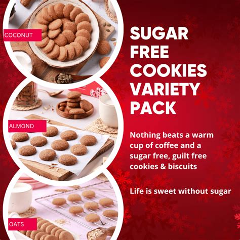 Assorted Sugar free cookies box - Diabetic friendly, Low carb, Guilt-f ...