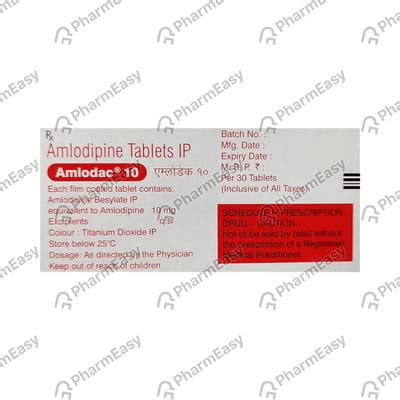 Amlodac 10 MG Tablet (40): Uses, Side Effects, Price & Dosage | PharmEasy