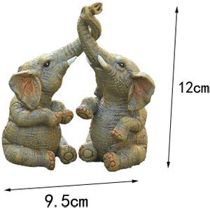 BNF Couple Elephant Statue Sculptures Figurines Art Craft For Table ...