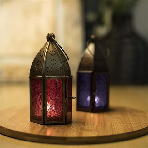 Buy Homesake Metal Antique Finish Moroccan Lantern Candle Holder, Pack ...