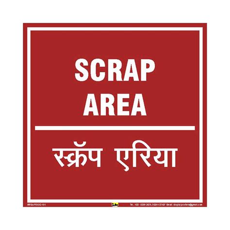 Mr. Safe - Scrap Area Sign PVC Sticker 8 inch X 8 inch : Amazon.in ...