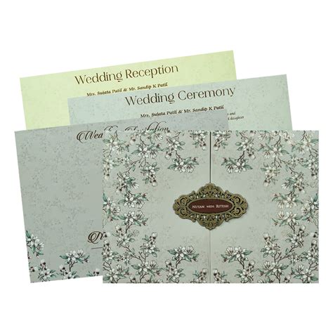 Grey Medallion Padded Wedding Card | King of Cards