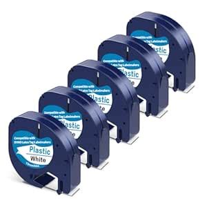 5 Pack Label Tape Replacement for Dymo Label Maker Refills 91331 White ...