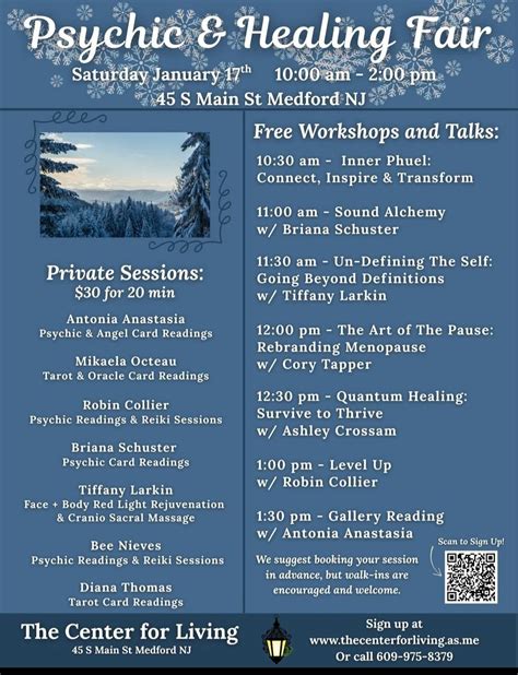 THE PSYCHIC & HEALING FAIR, 45 S Main St, Medford, NJ, 17 January 2026 ...