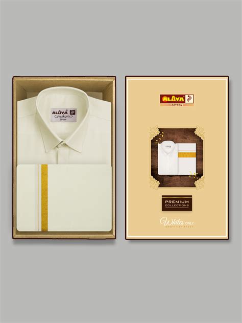 Rajalaya Cream Shirt & Gold Jari Border Dhoti 2.0 Mtr