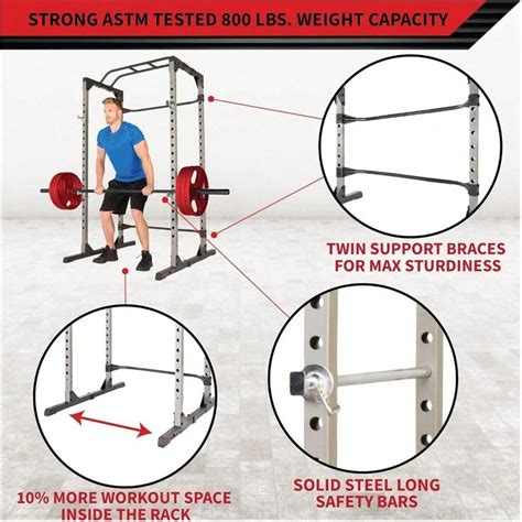 Fitness Reality Squat Rack Power Cage | Optional & Leg Attachment ...