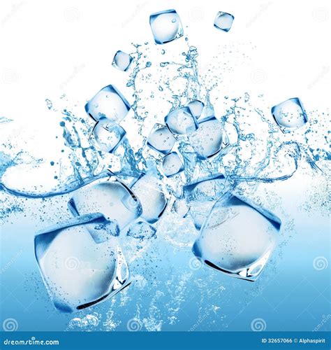 Ice cube and water splash stock photo. Image of refrigerator - 32657066