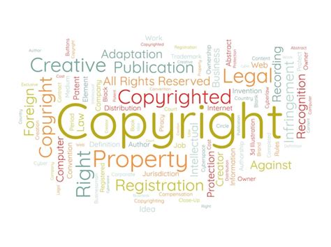 Word cloud background concept for copyright intellectual property legal ...