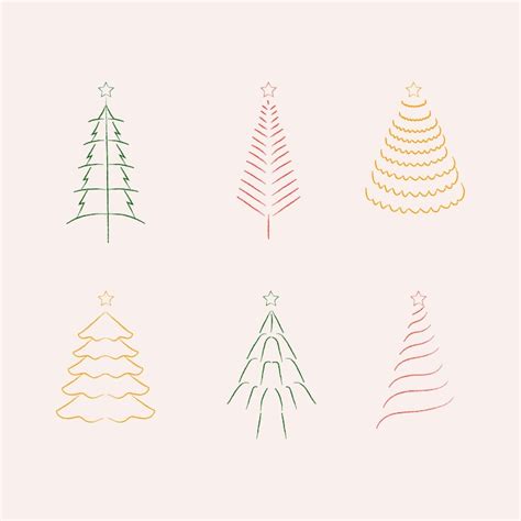 Minimalist holiday tree drawing Vectors - Download Free High-Quality ...