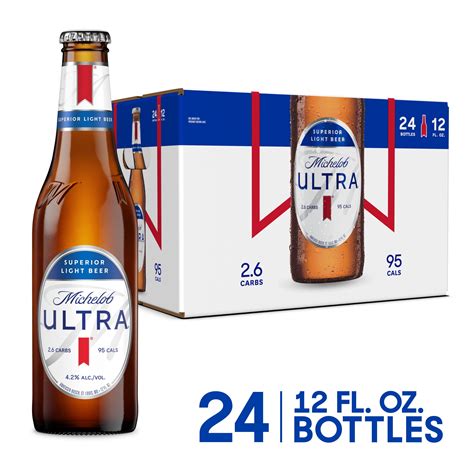 Michelob ULTRA Light Beer, 24 Pack Beer, 12 fl oz Bottles, 4.2% ABV ...