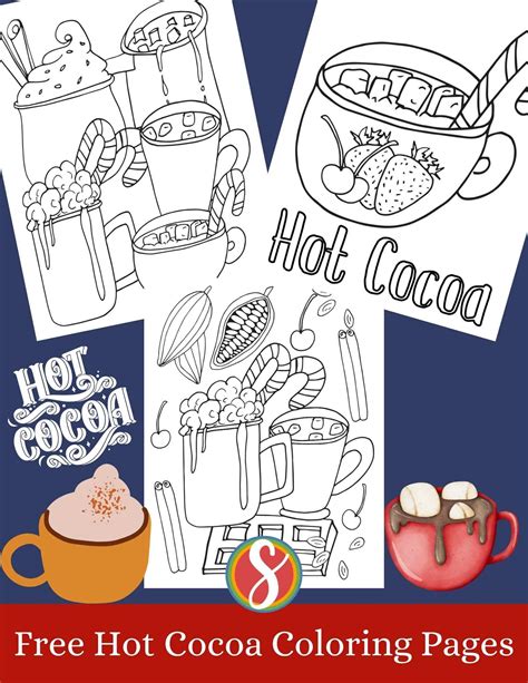 Free Hot Cocoa Coloring Pages — Stevie Doodles