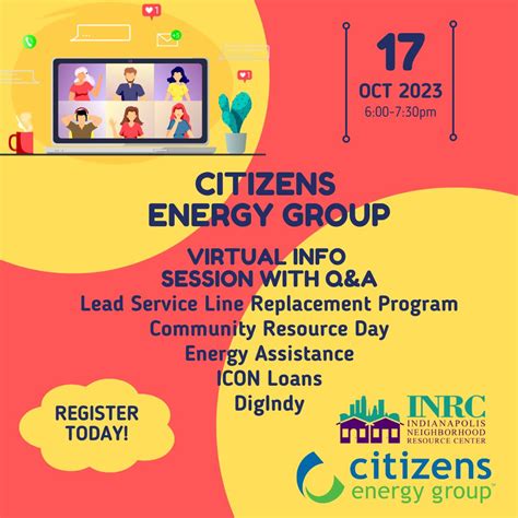 Join us for our next Info Session with Citizens Energy Group on October 17th! They will discuss ...