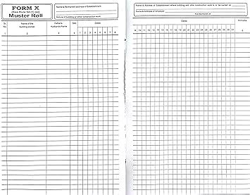 Bapuji Muster Roll in Construction Form x Rule 54(1)(a) Register to be ...