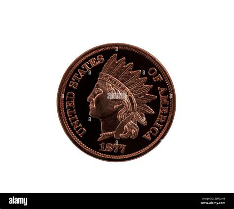 US Indian head one cent coin isolated on white background for ...
