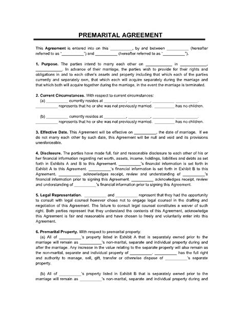 Prenuptial Agreement Template: Get Free Samples Now