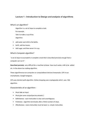 Algorithmns - Concise Info about the whole course - 15CS204J ALGORITHM ...