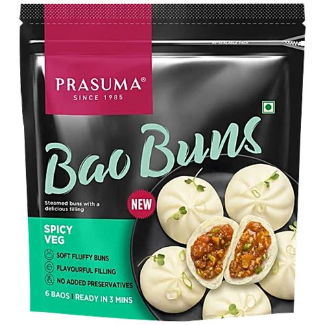 Prasuma Spicy Veg Bao Buns- 300 g (6 pcs)- OAN FRESH – OAN Fresh