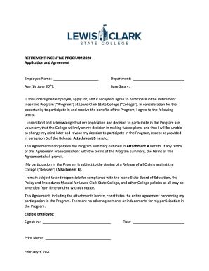 LCSC Retirement Incentive Program Application And Agreement 2020-2025 ...
